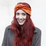 Image of Velvet Turban Headband - Rust