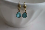 Image of Vintage Blue Moonglow Stone Earrings 