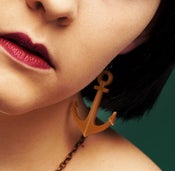 Image of Anchor Earrings - Antique Gold 