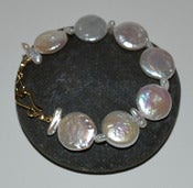 Image of White Coin Pearl Cuff