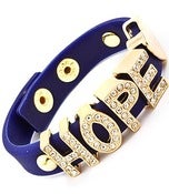 Image of Hope Rhinestone Spacer Bracelet (Red or Dark Blue)