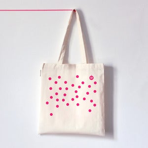 Image of DOT DOT DOT . Tote bag à pois rose fluo