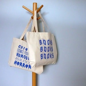 Image of Book Lover shopper tote bag - classsic blue