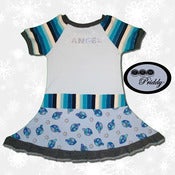 Image of Angel dress with Dreidel Hanukkah fabric - Size 3/4 