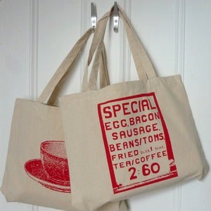 Image of Saturday Morning screenprint shopper bag - red