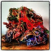 Image of RARE Wool Thread Scrap for Carding - 4 ounces