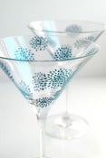 Image of Snowflake Martini Glasses-Hand Painted Holiday Glasses