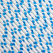 Image of Royal Blue Polka Dot Paper Straws