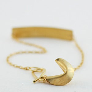 Image of 18k gold vermeil fortune cookie bracelet