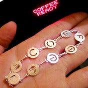 Image of Coffee Bracelet for coffee lovers - Handmade Sterling Silver Bracelet 