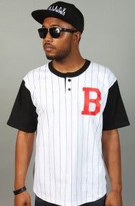 Image of Henley Baseball B Tee Red