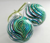 Image of Peacock Feather Glass Ornament