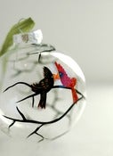 Image of Love Birds Cardinal Glass Ornament 