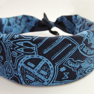 Image of Diné Bizaad (Navajo Language) Bandana - Purples and Blues