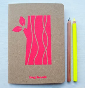 Image of logbook in neon pink