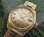 Image of VINTAGE WOMENS SOLID 14K OYSTER PERPETUAL DATE AUTO w/14K OYSTER BAND- SOLD!!