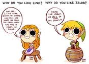 Image of LOZ: Why do you like Link/Zelda? (7.75"x5.5")