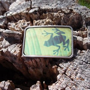 Image of Leather Belt Buckle - Frog 