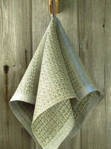 Image of Cabin Series II - Hand Towel - Deer Tracks in Slate with Cornflower Blue