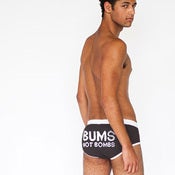 Image of 'Bums Not Bombs' Baby Rib Brief (asphalt)