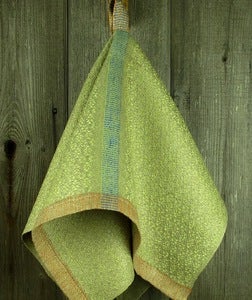 Image of Cabin Series II - Hand Towel - Snowflake in New Leaf with Dreamsicle