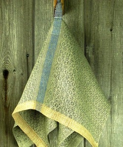 Image of Cabin Series II - Hand Towel - Snowflake in Slate with Dreamsicle