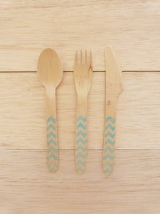 Image of Talheres Wood Blue CHEVRON (10 unidades por ref.)