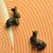 Image of Sterling silver bunny studs 