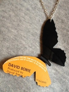 Image of Vinyl record necklace Butterfly David Bowie
