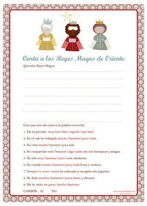 Image of Carta a los Reyes Magos con Cuestionario y Cartas de los Reyes a los Niños