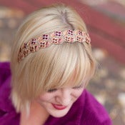Image of Metallic Floral Headband Women Teen Adult Size  
