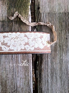 Image of Antique Lace Ribbon Leather Cuff