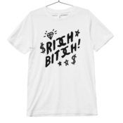Image of Rich Bitch Chanel Parody T-shirt | Black on White