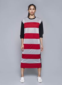 Image of NW Stripes Mesh Long Dress