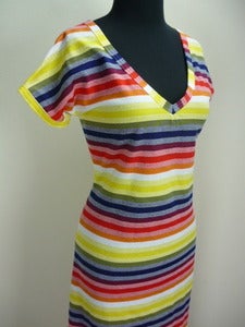 Image of 70s striped T-shirt maxi dress