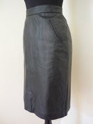 Image of 80s black leather skirt w/ pockets