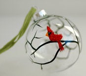 Image of Christmas Cardinal Glass Ornament