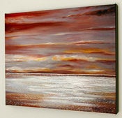 Image of Ferry Boat View Painting-16x20 Fine Art Giclee Canvas Print 