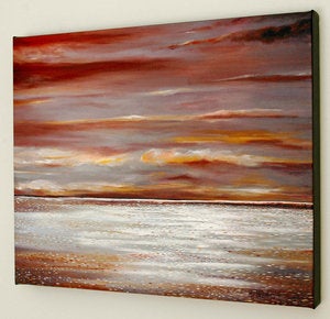 Image of Ferry Boat View Painting-16x20 Fine Art Giclee Canvas Print