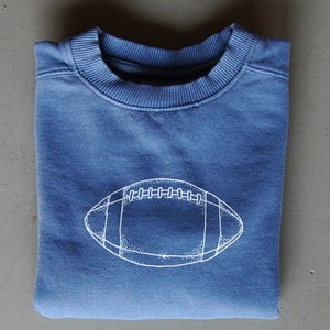 Image of Football Crewneck Sweatshirt in Navy
