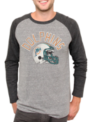 Image of NFL Miami Dolphins Vintage Inspired Long Sleeve Raglan