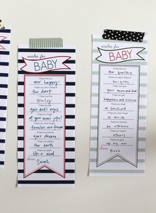 Image of Wishes For Baby Banner Stripe Navy & Red pdf
