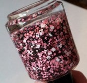 Image of Pink Granite - Pink Black White Indie Matte Glitter Nail Polish