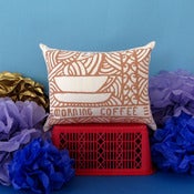 Image of Morning Coffee Screen Printed Biscuit Cushion