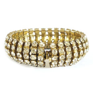 Image of Vintage Large Paste Diamante Rhinestone Statement Vegas Bracelet