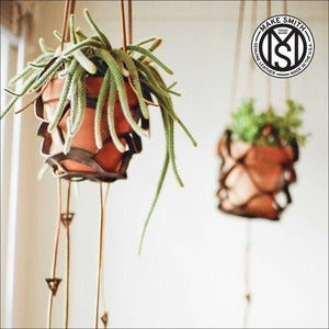 Image of Leather hanging planter