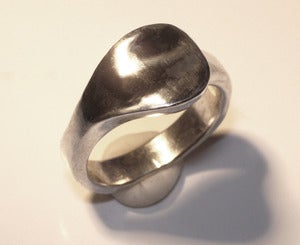 Image of Solid Sterling Silver Scoop Ring