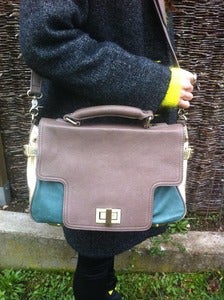 Image of Léo tricolore taupe, sapin, doré
