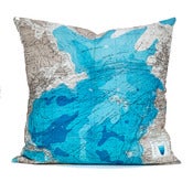 Image of Vintage TRANSALANTIC Map Pillow, 18 x 18 Cover