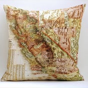 Image of Vintage CALIFORNIA Map Pillow, Made to Order 18" x18" Cover